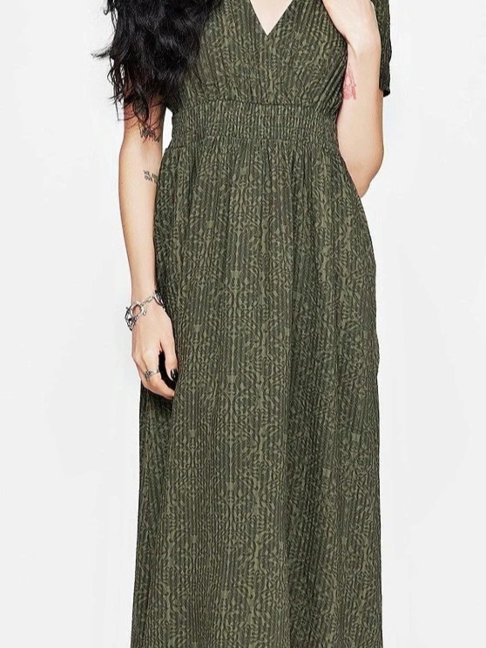 Disturbia Francesca Dragon Printed
Wrap Over Midaxi Dress US12